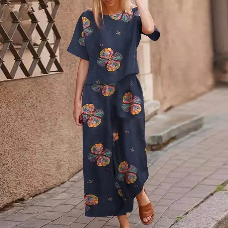 Conjunto Feminino de Blusa e Calça Estampa Digital - Cecilia 