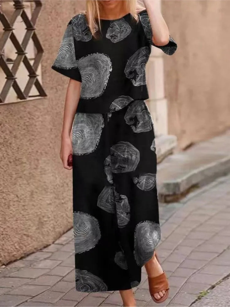 Conjunto Feminino de Blusa e Calça Estampa Digital - Cecilia 