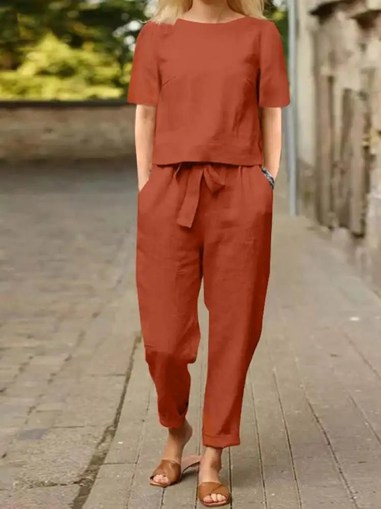 Conjunto Feminino de Blusa e Calça Solta - Eva