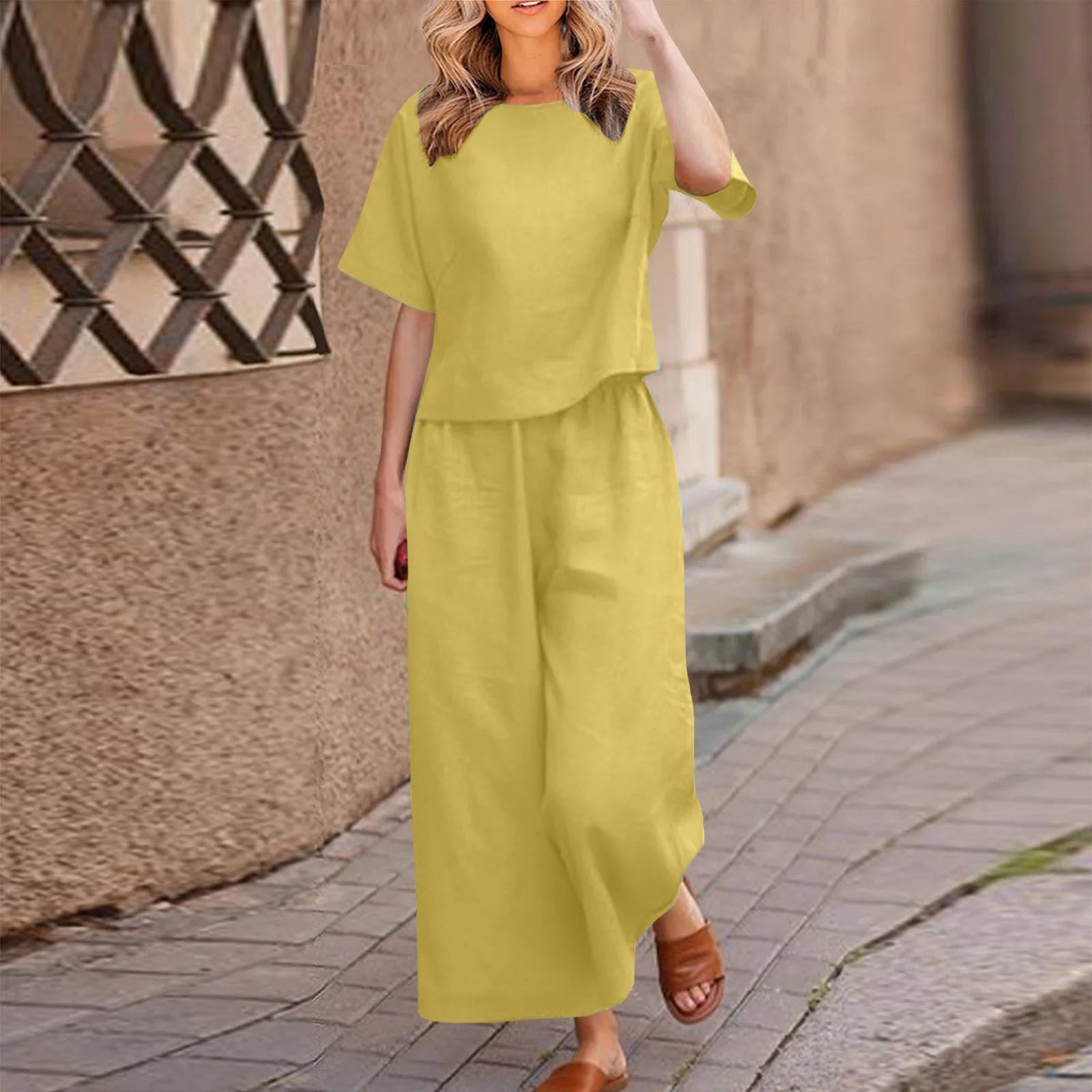 Conjunto Feminino de Calça e Blusa Caimento Solto Plus Size - Alisson 