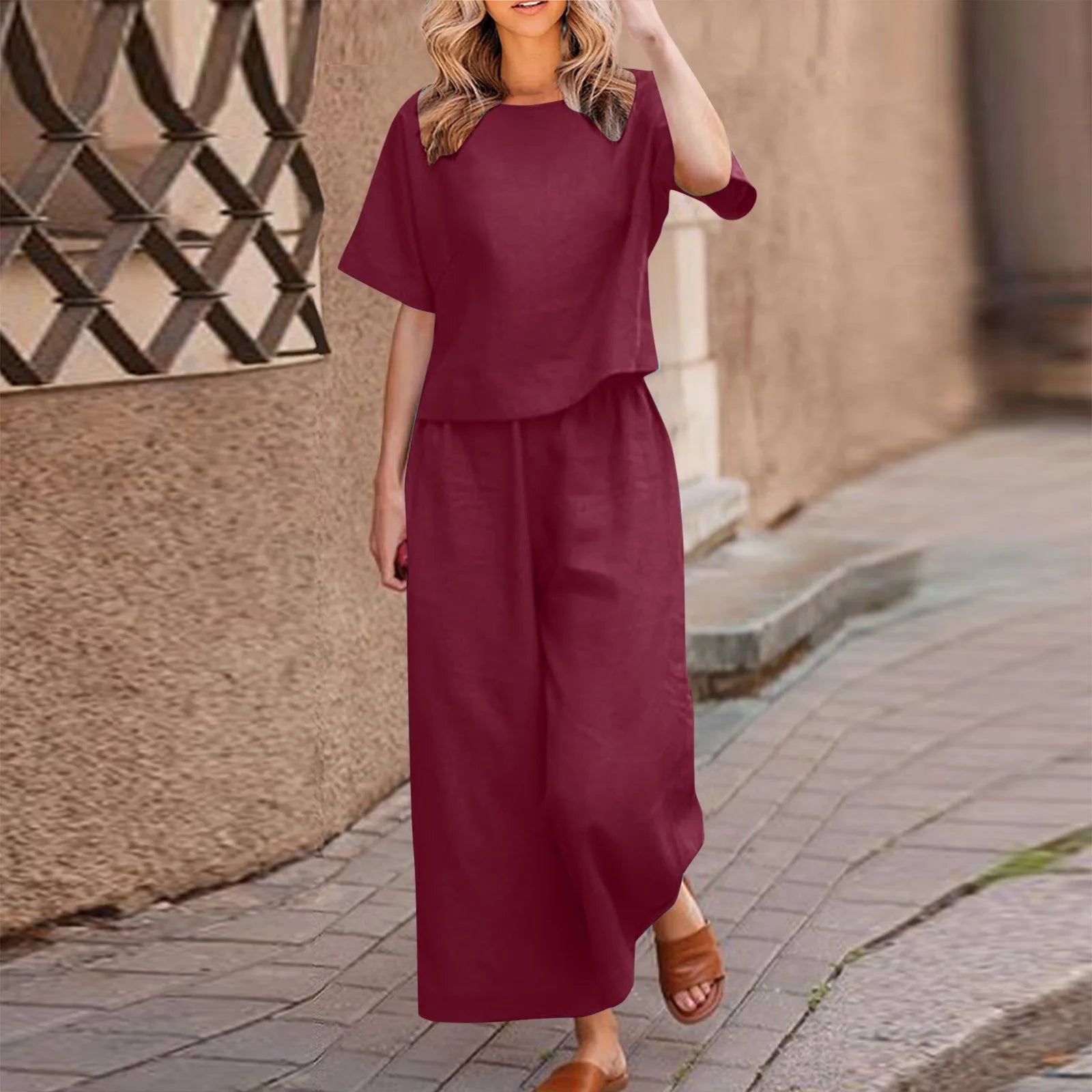 Conjunto Feminino de Calça e Blusa Caimento Solto Plus Size - Alisson 