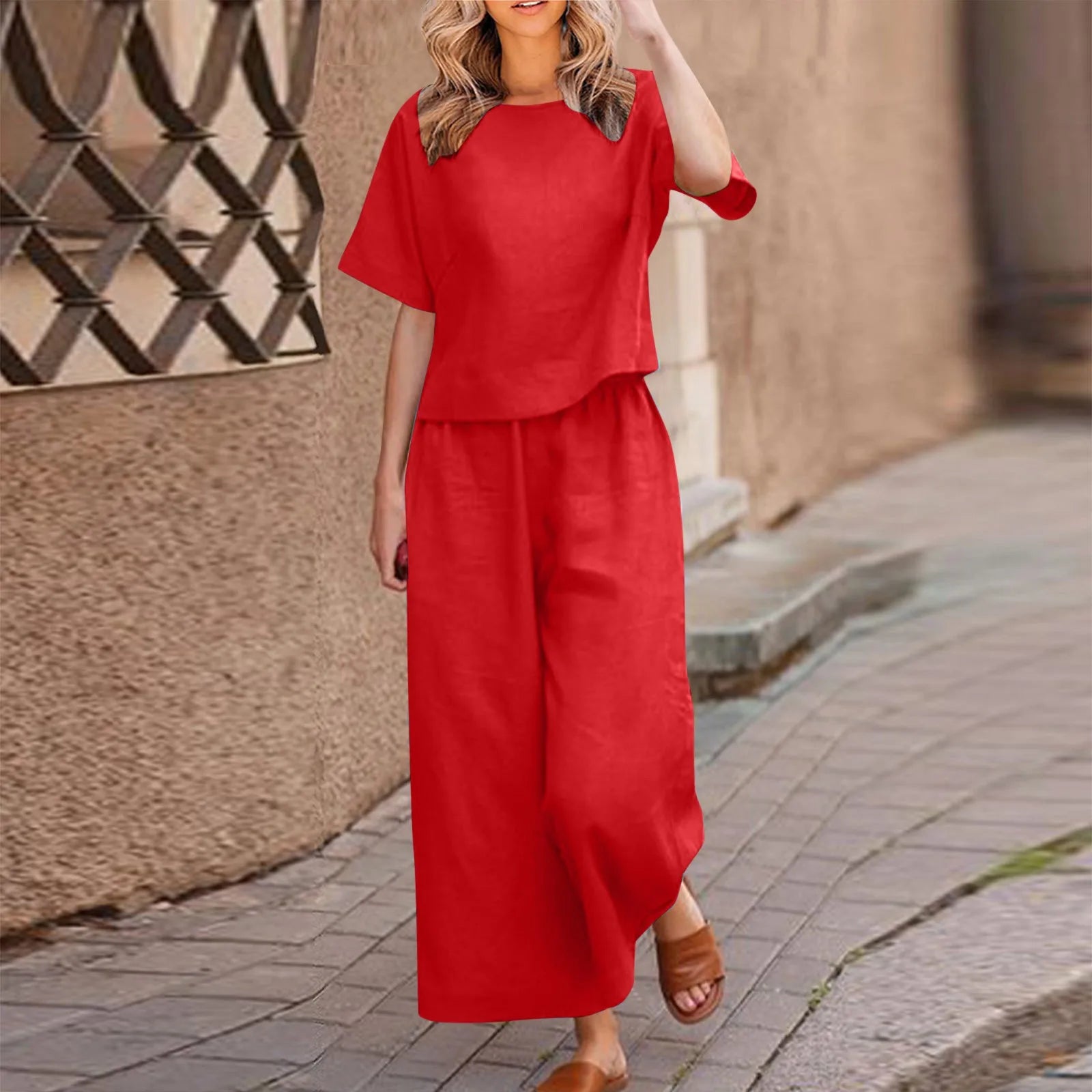 Conjunto Feminino de Calça e Blusa Caimento Solto Plus Size - Alisson 