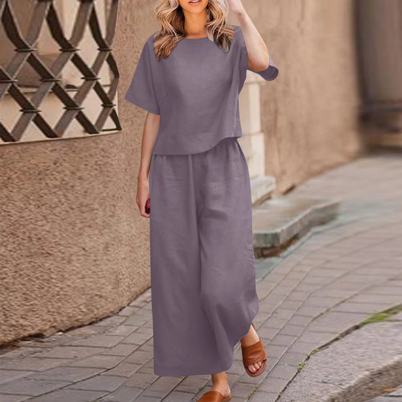 Conjunto Feminino de Calça e Blusa Caimento Solto Plus Size - Alisson 