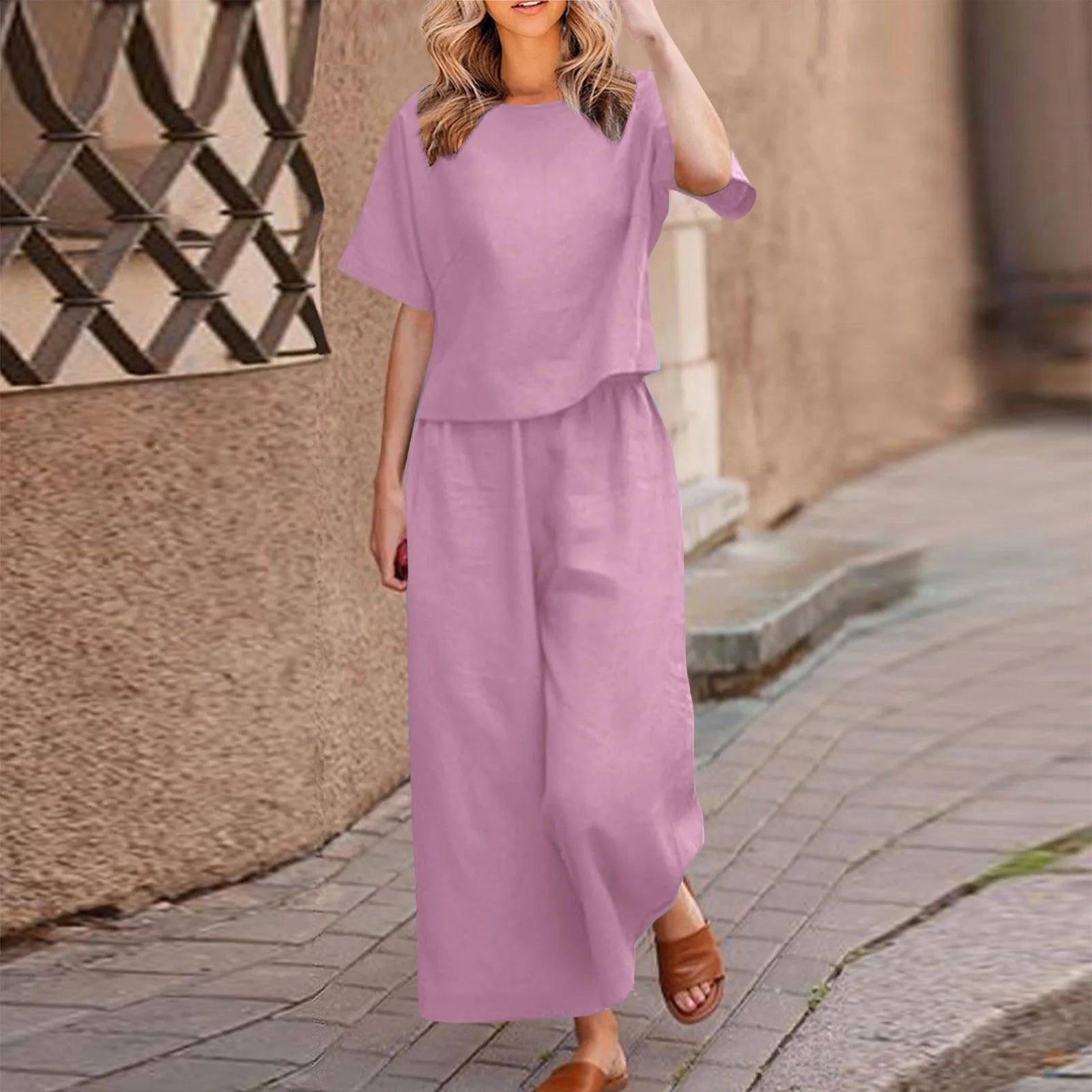Conjunto Feminino de Calça e Blusa Caimento Solto Plus Size - Alisson 