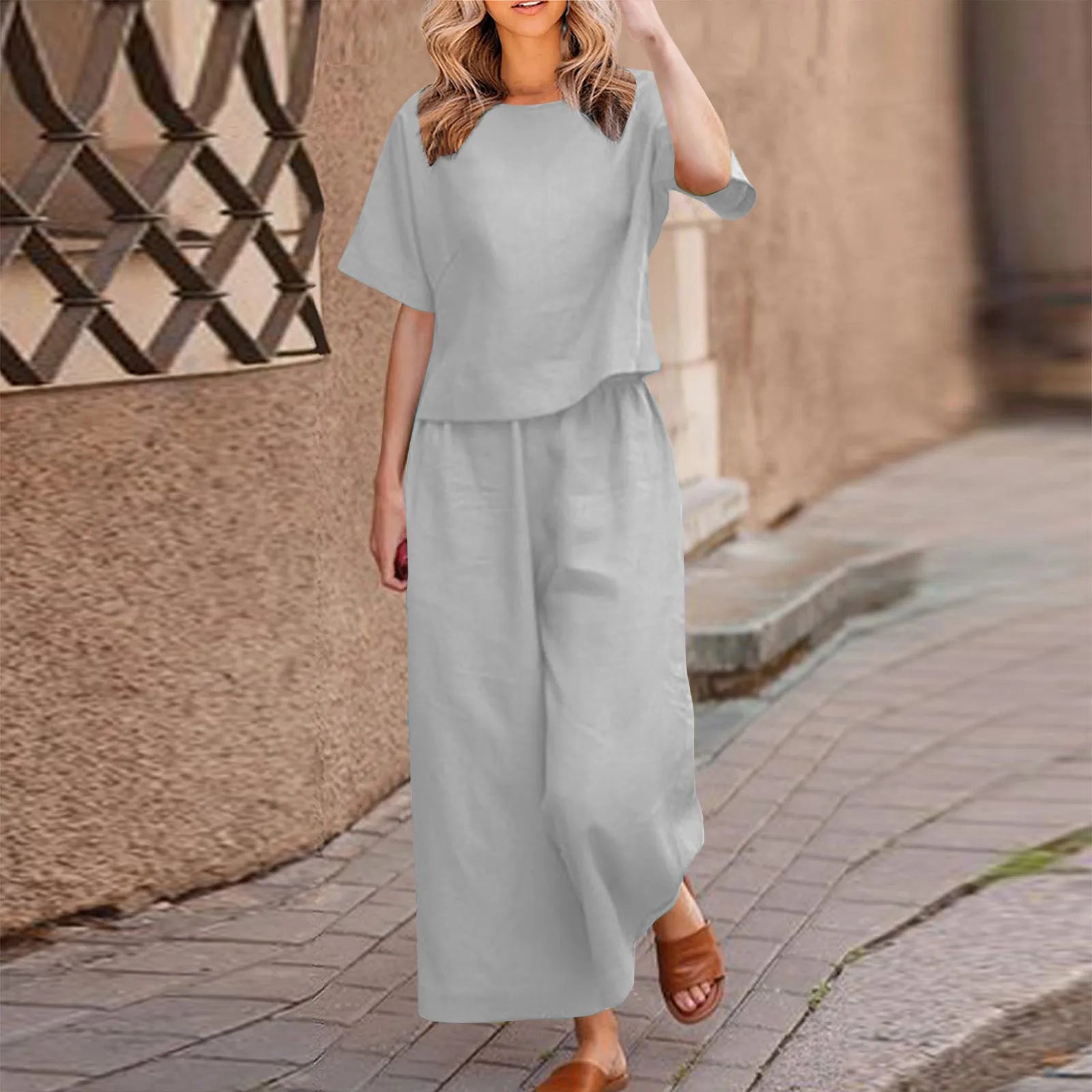 Conjunto Feminino de Calça e Blusa Caimento Solto Plus Size - Alisson 