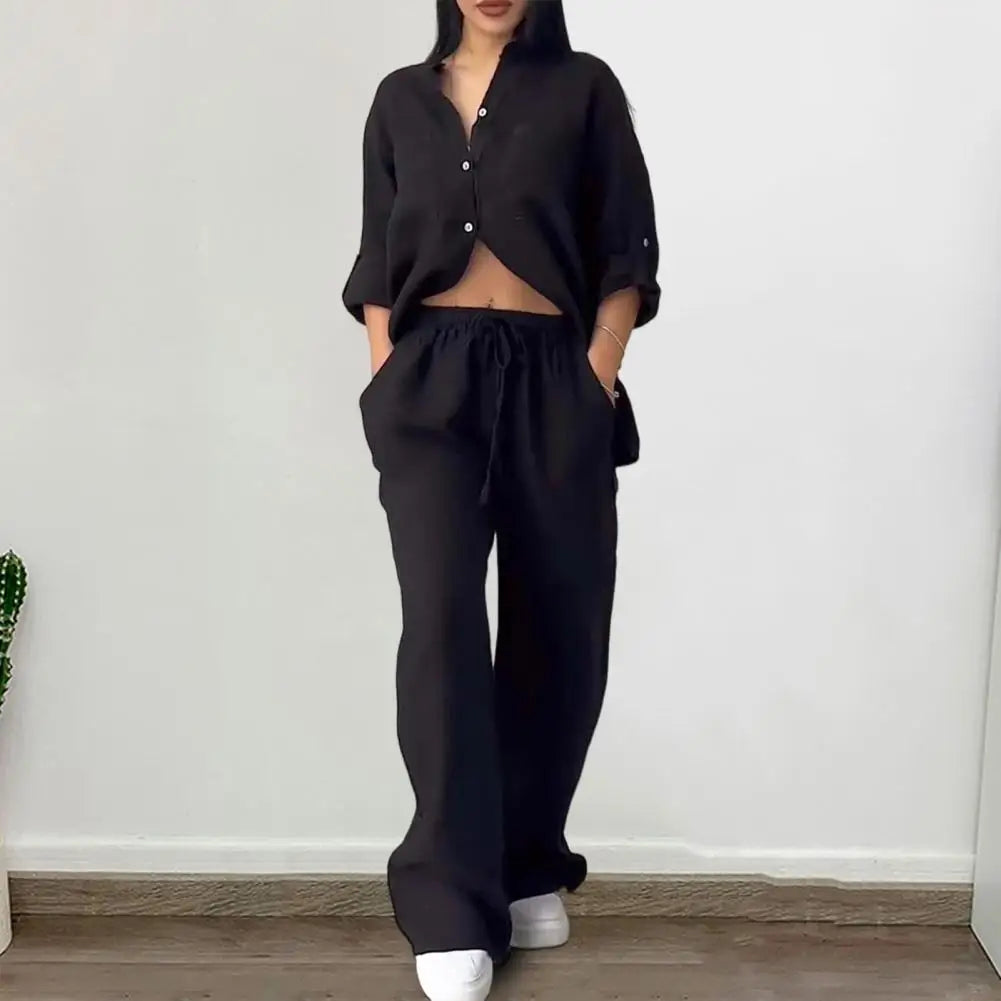 Conjunto Feminino de Camisa e Calça Moda Casual - Graziela