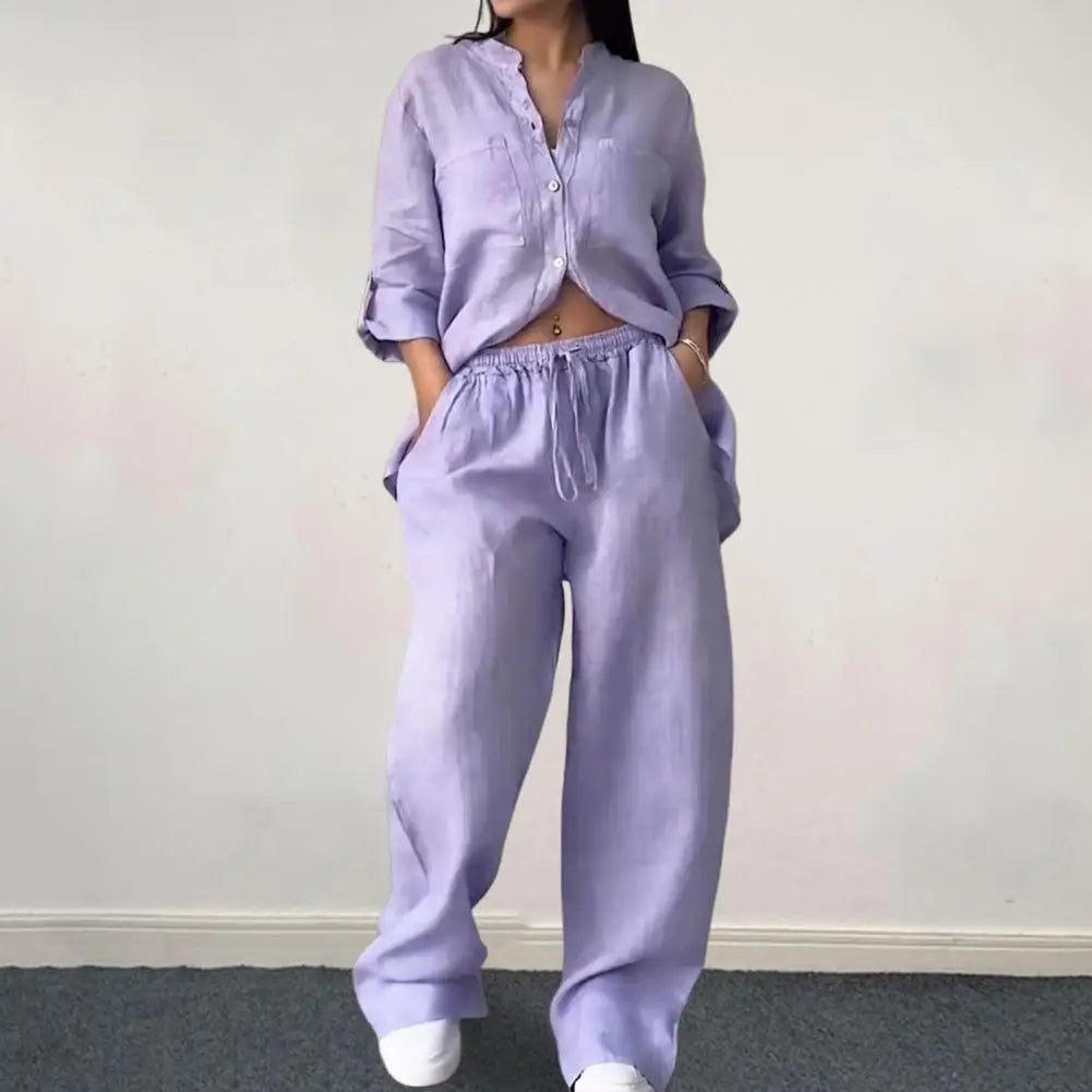 Conjunto Feminino de Camisa e Calça Moda Casual - Graziela