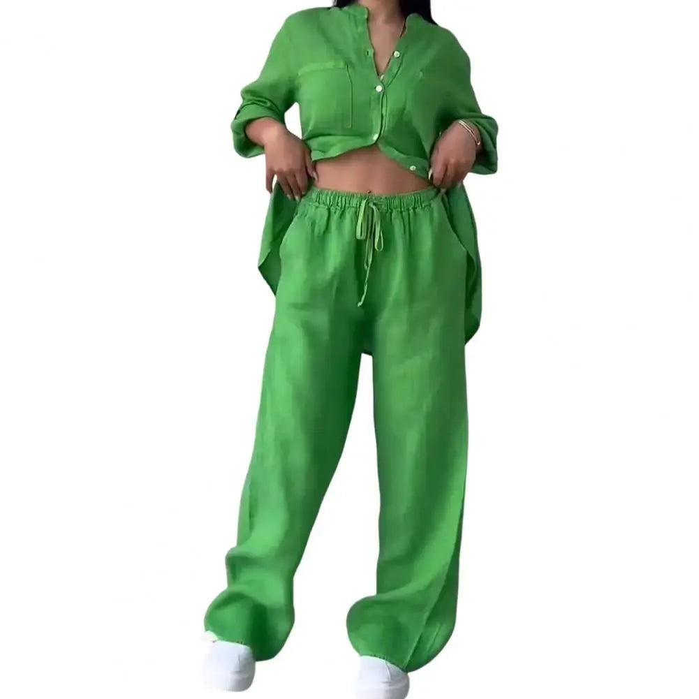 Conjunto Feminino de Camisa e Calça Moda Casual - Graziela