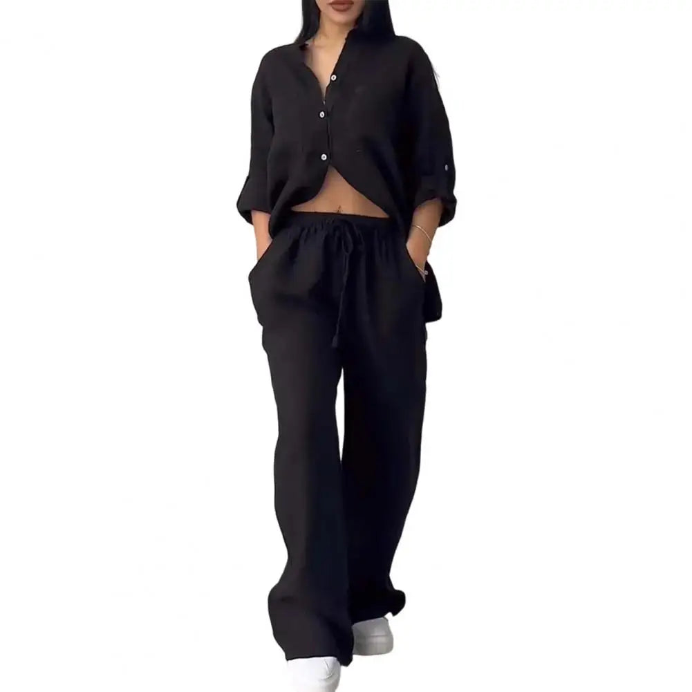 Conjunto Feminino de Camisa e Calça Moda Casual - Graziela
