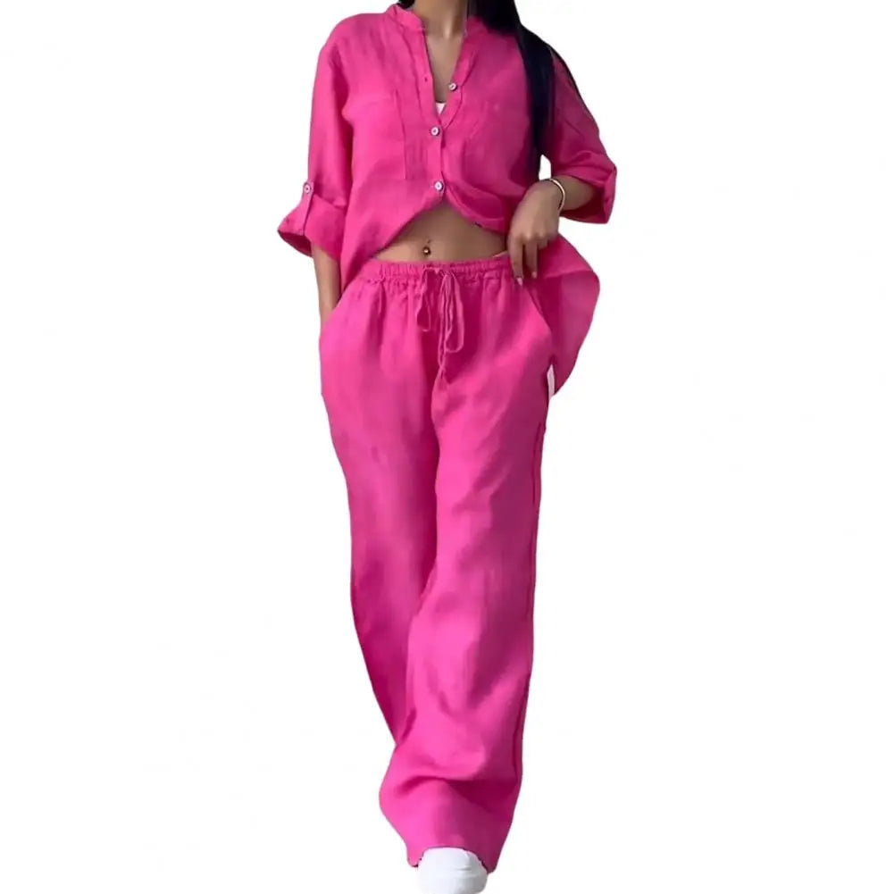 Conjunto Feminino de Camisa e Calça Moda Casual - Graziela