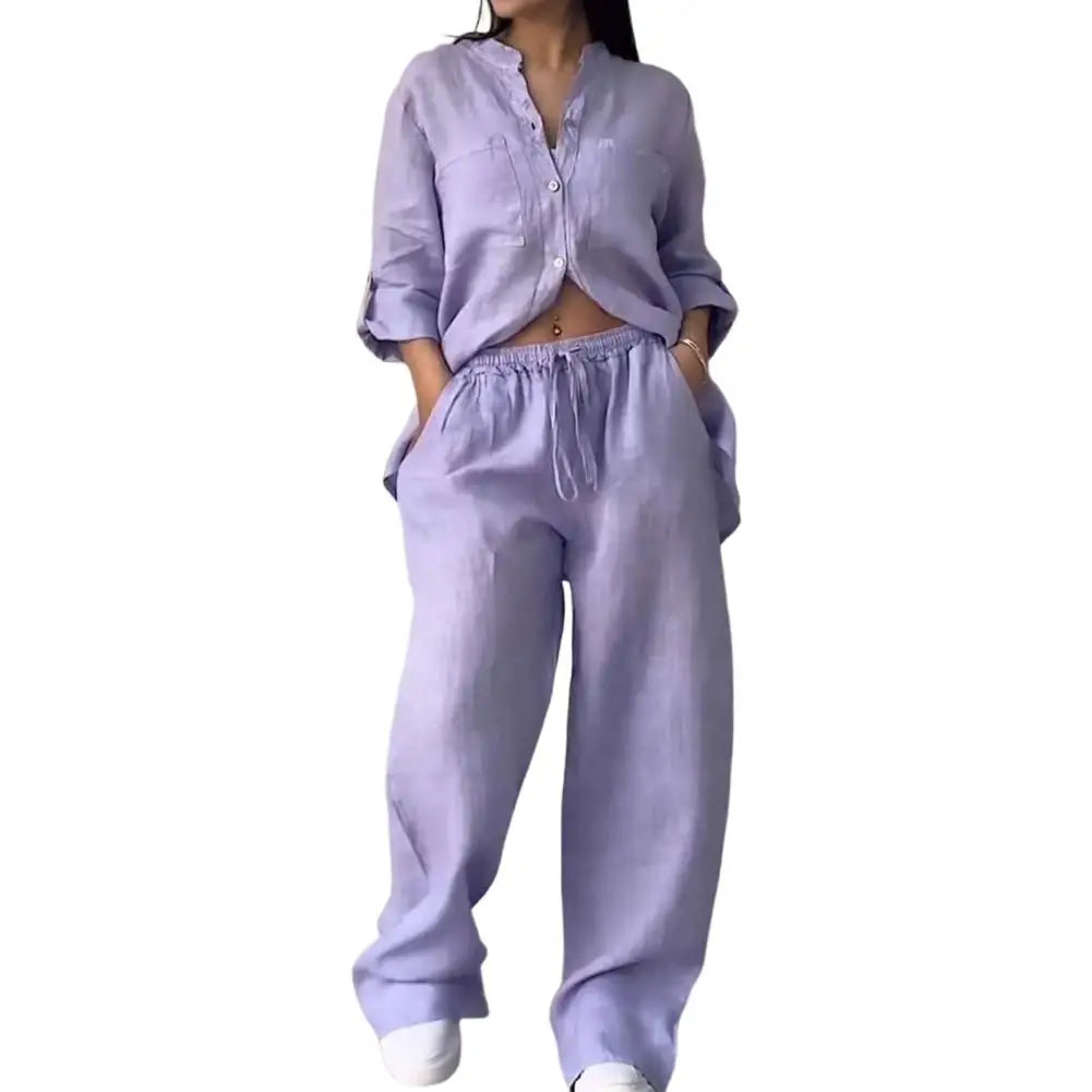 Conjunto Feminino de Camisa e Calça Moda Casual - Graziela