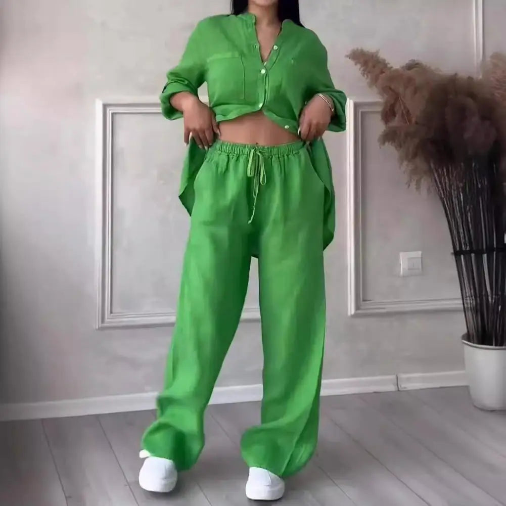 Conjunto Feminino de Camisa e Calça Moda Casual - Graziela
