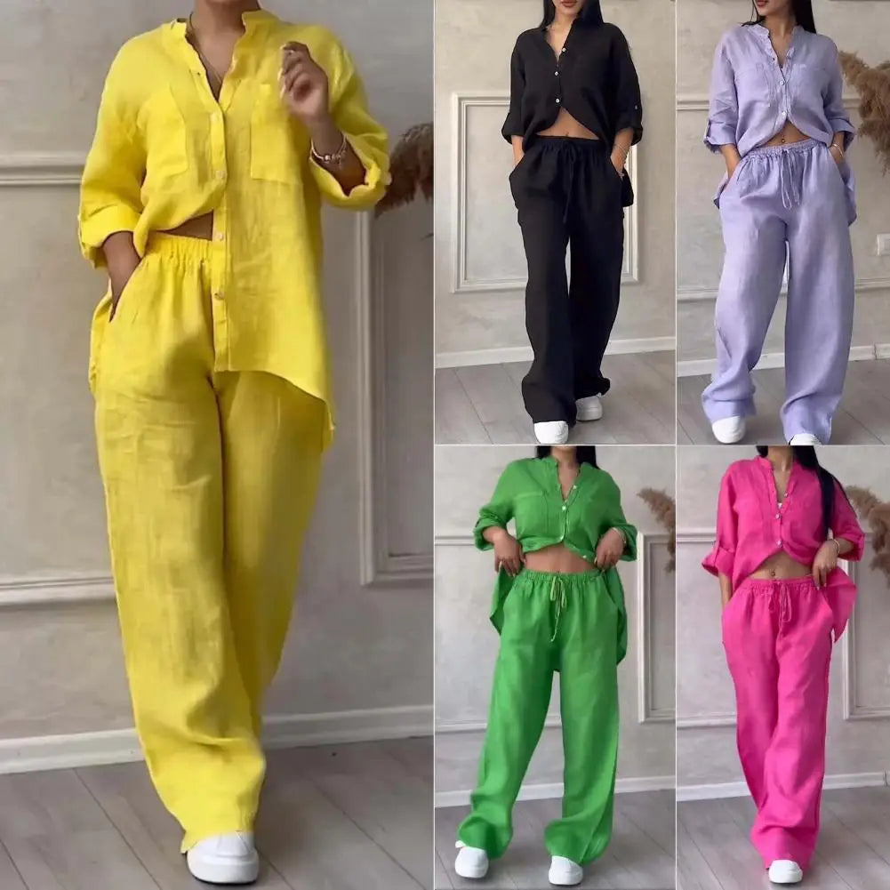 Conjunto Feminino de Camisa e Calça Moda Casual - Graziela