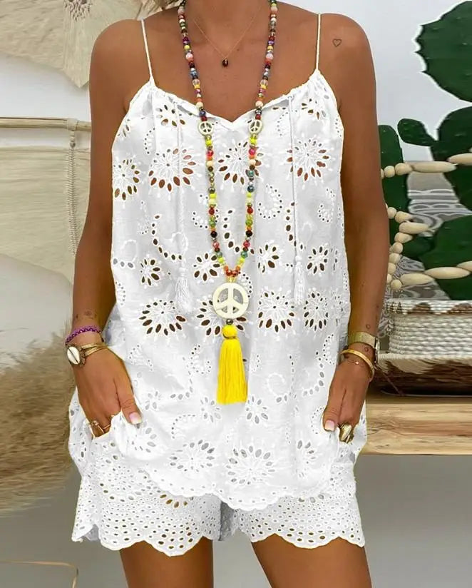 Conjunto Feminino de Regata e Shorts Tecido Laíse - Patrícia 