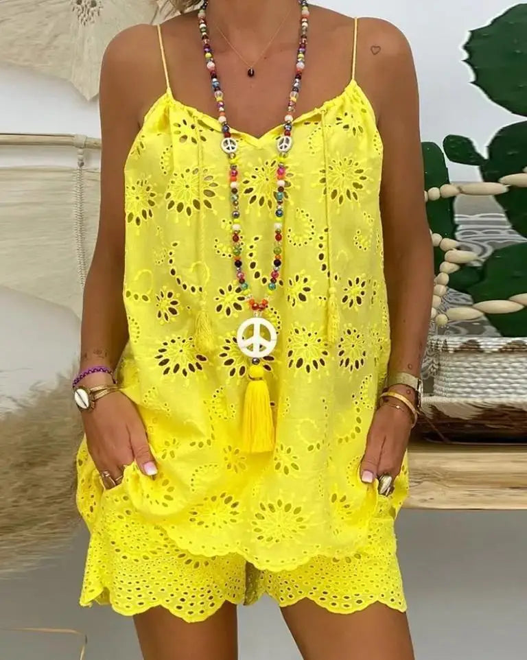 Conjunto Feminino de Regata e Shorts Tecido Laíse - Patrícia 