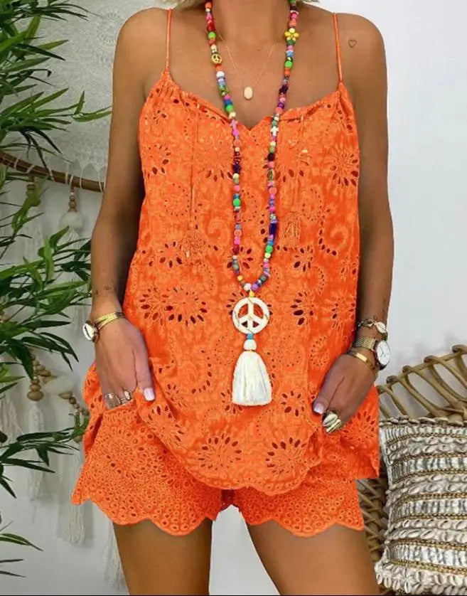 Conjunto Feminino de Regata e Shorts Tecido Laíse - Patrícia 