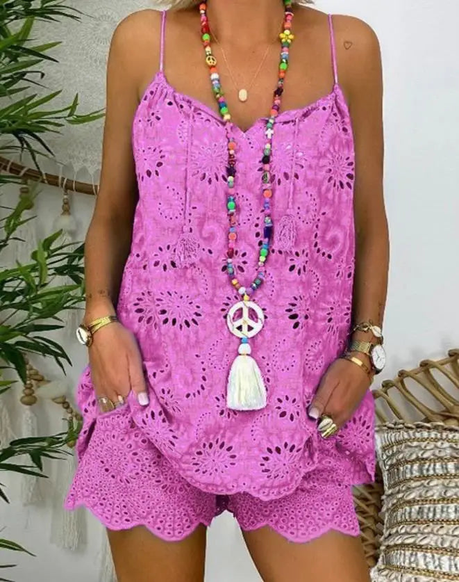Conjunto Feminino de Regata e Shorts Tecido Laíse - Patrícia 