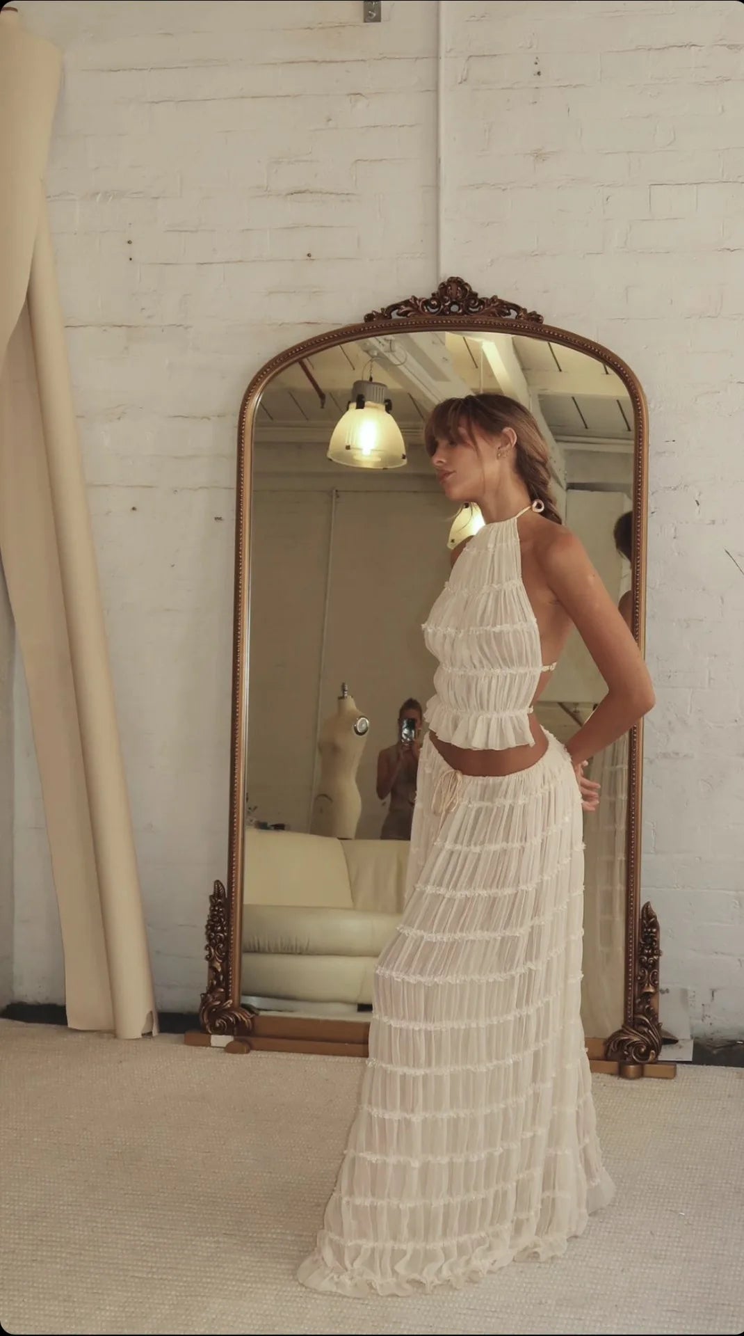 Conjunto Feminino de Verão com Saia Longa e Top Sem Costas - Afrodite