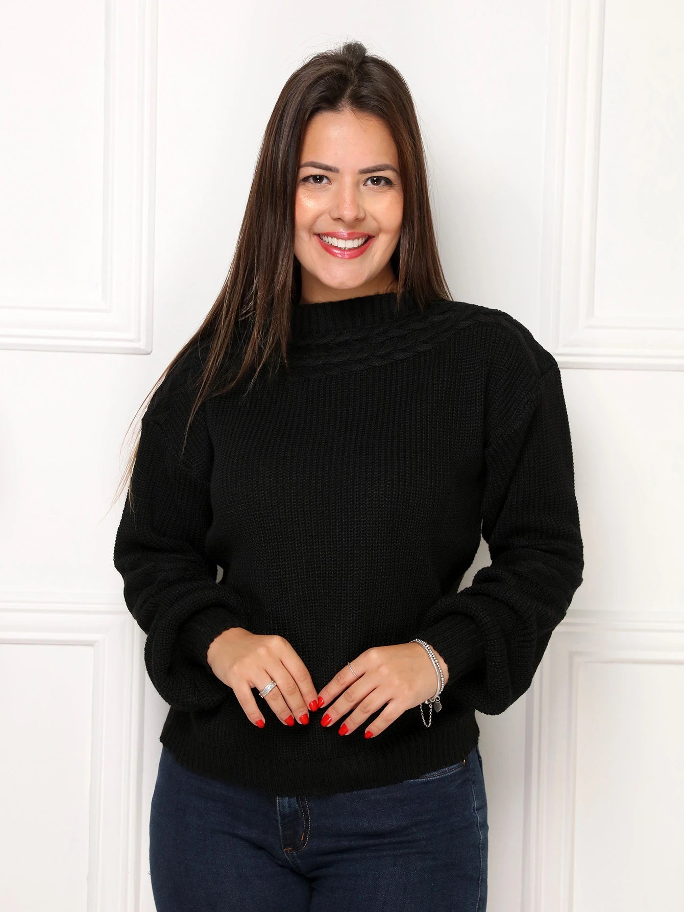 Vendedor Indicado
steve store moda feminina trico blusa manga longa com tranca moda outono e inverno