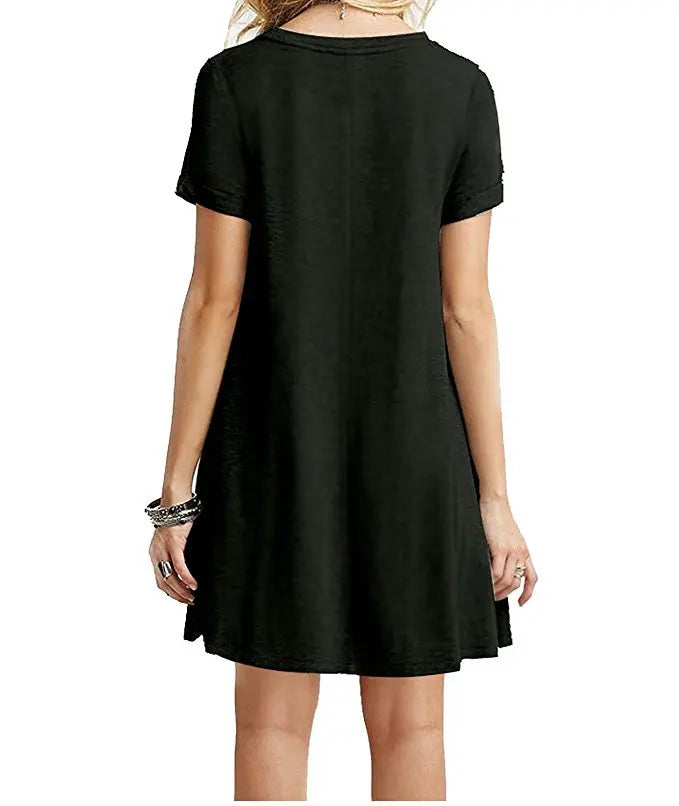 Feminino casual manga curta t camisa vestido vintage o pescoço impressão solto mini vestido elegante simples mini vestido streetwear vestido de verão