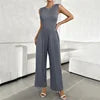 2024 Spring/summer Temperament Solid Color Slim Fit Sleeveless Jumpsuit