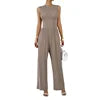 2024 Spring/summer Temperament Solid Color Slim Fit Sleeveless Jumpsuit