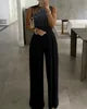 BYJ109 2022 New Arrival Casual Fashion Slim Fit Waist Solid Color Diamond Beaded Plus Size Jumpsuits Elegant Jumpsuit Women