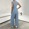 2024 Spring/summer Temperament Solid Color Slim Fit Sleeveless Jumpsuit