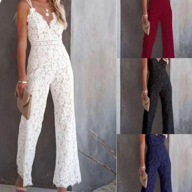Macacão Feminino  Renda Colorida com Transparência - Deodora
