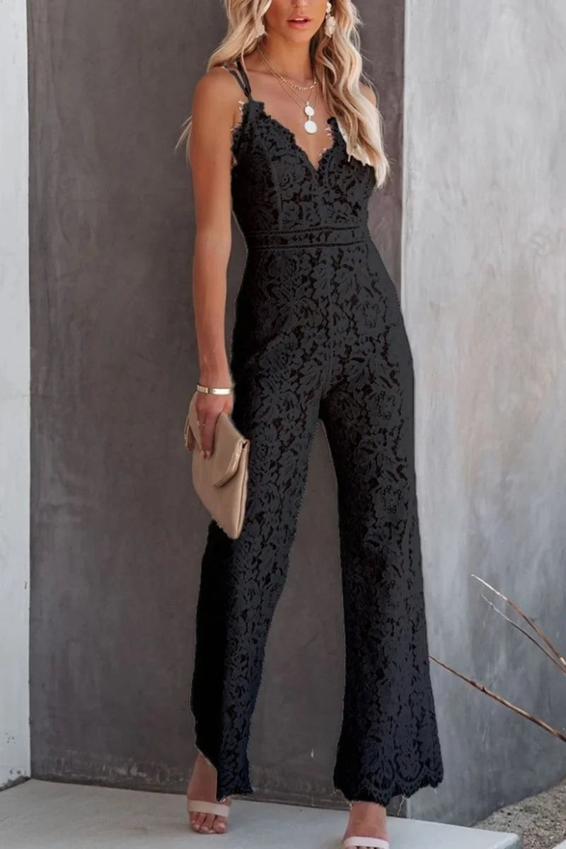 Macacão feminino renda preto 