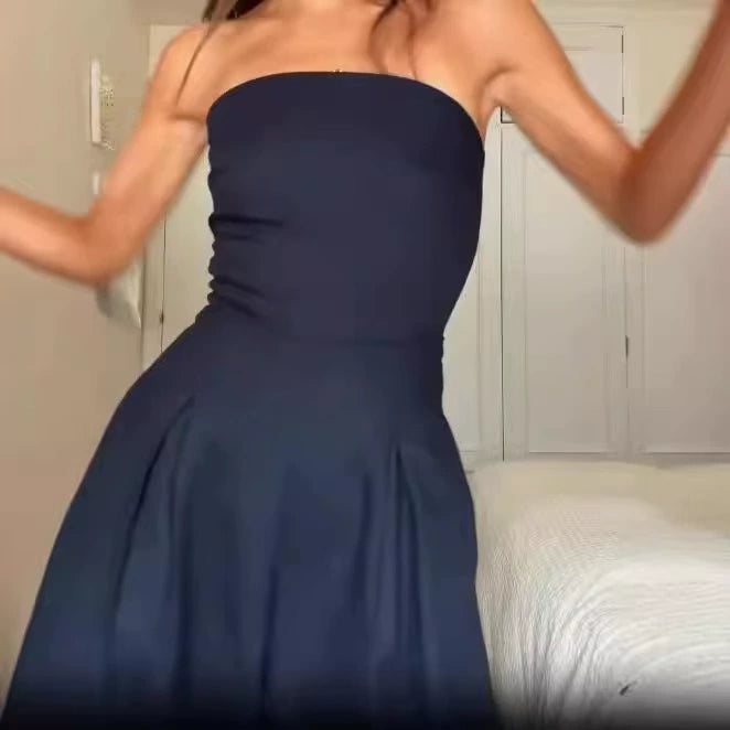 Western Style New Fashion Sexy Tube Top One-Piece Wide Leg Pants Jumpsuit Sexy Slim Fit Jumpsuit