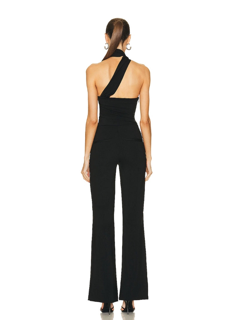 Thai Fashion Brand Female Summer Fancy Socialite Elegant Halter Backless Sexy Classy Unique Sling Vacation Jumpsuit