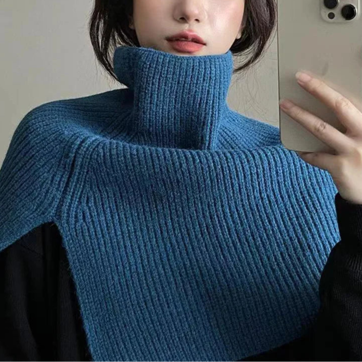 Pulôver Feminino Cahecol Malha Xale Inverno Gola Alta  Casaco Quente Tricot - Sarah