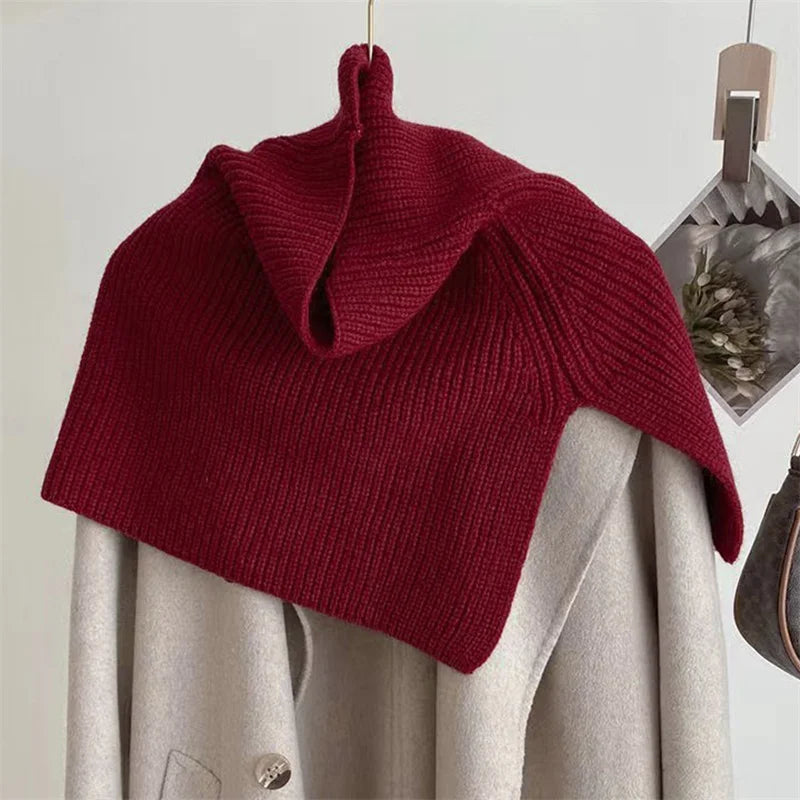 Pulôver Feminino Cahecol Malha Xale Inverno Gola Alta  Casaco Quente Tricot - Sarah1