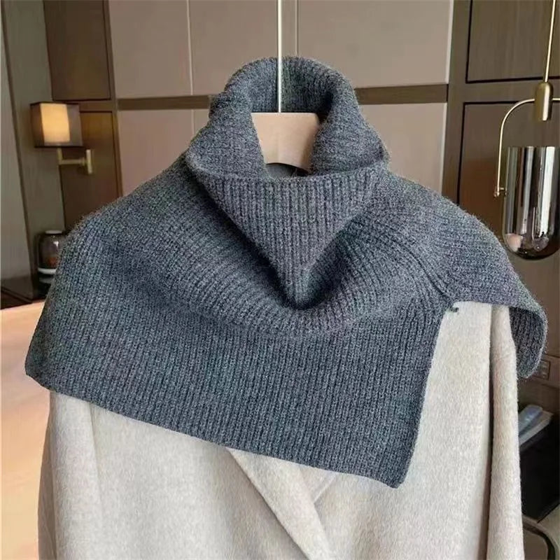 Pulôver Feminino Cahecol Malha Xale Inverno Gola Alta  Casaco Quente Tricot - Sarah