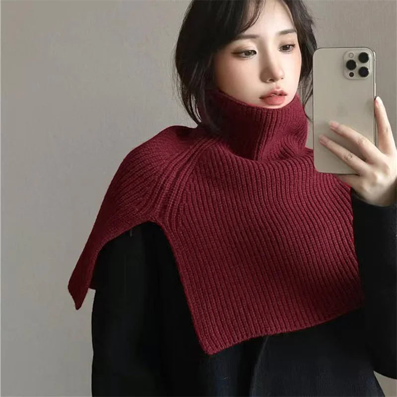Pulôver Feminino Cahecol Malha Xale Inverno Gola Alta  Casaco Quente Tricot - Sarah