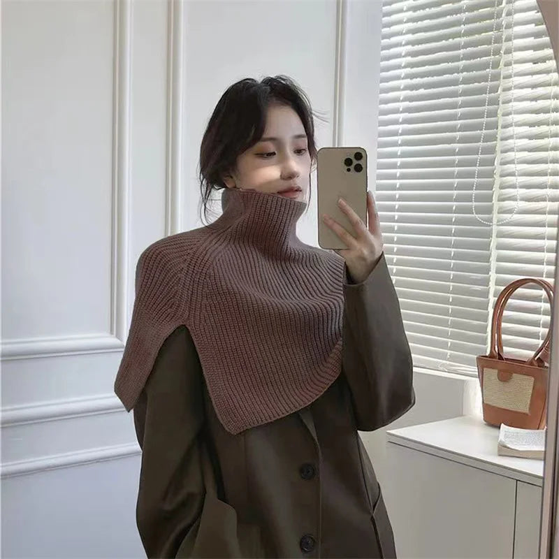 Pulôver Feminino Cahecol Malha Xale Inverno Gola Alta  Casaco Quente Tricot - Sarah