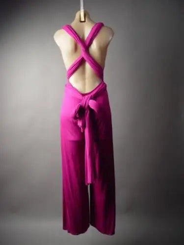 Women Jumpsuits Overalls Sleeveless V Nec Solid Color Wide Leg Pants Office Lady Casual Flat Slim Fit Sexy Backless 2023