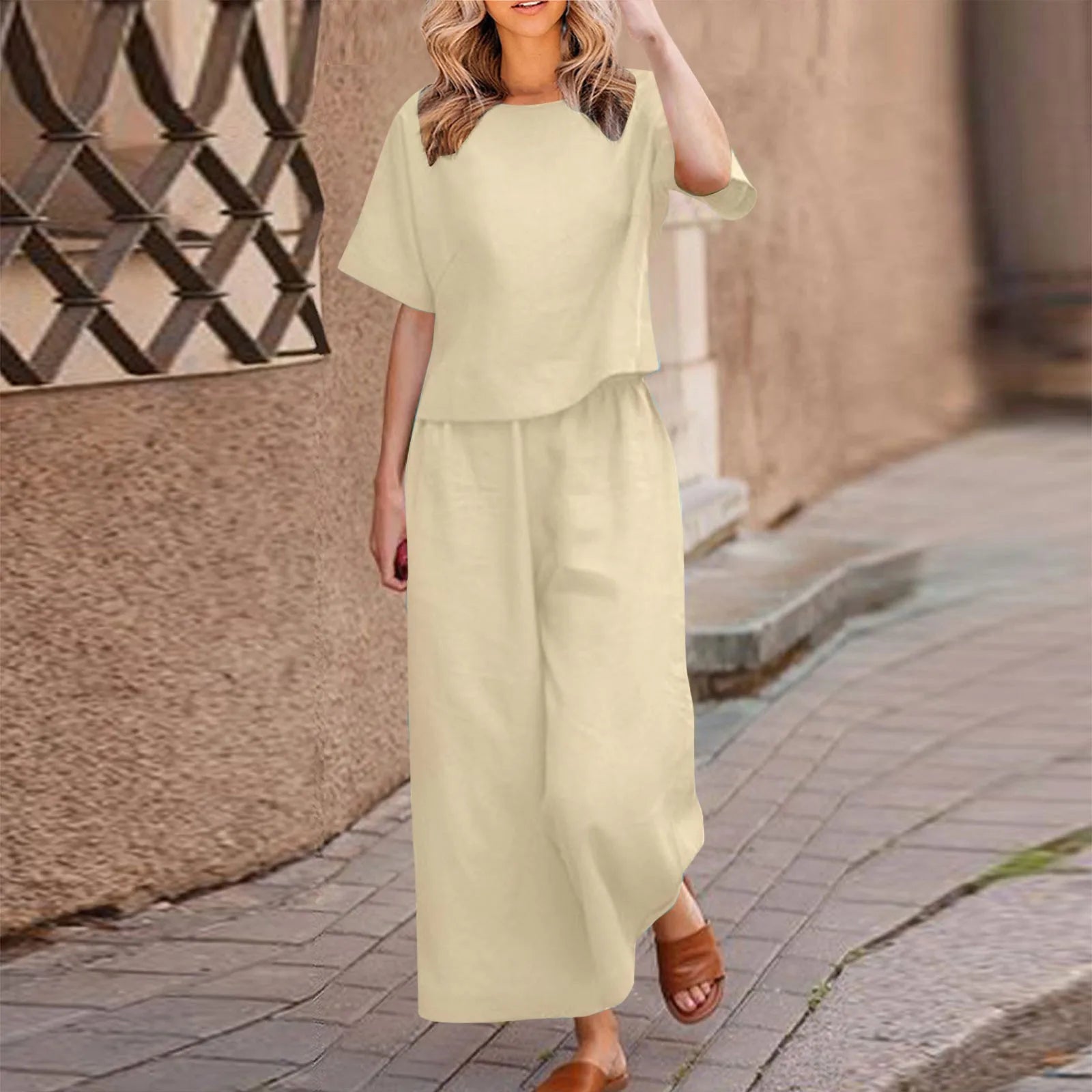 Conjunto Feminino de Calça e Blusa Caimento Solto Plus Size - Alisson 