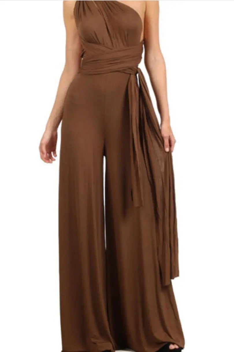 Women Jumpsuits Overalls Sleeveless V Nec Solid Color Wide Leg Pants Office Lady Casual Flat Slim Fit Sexy Backless 2023