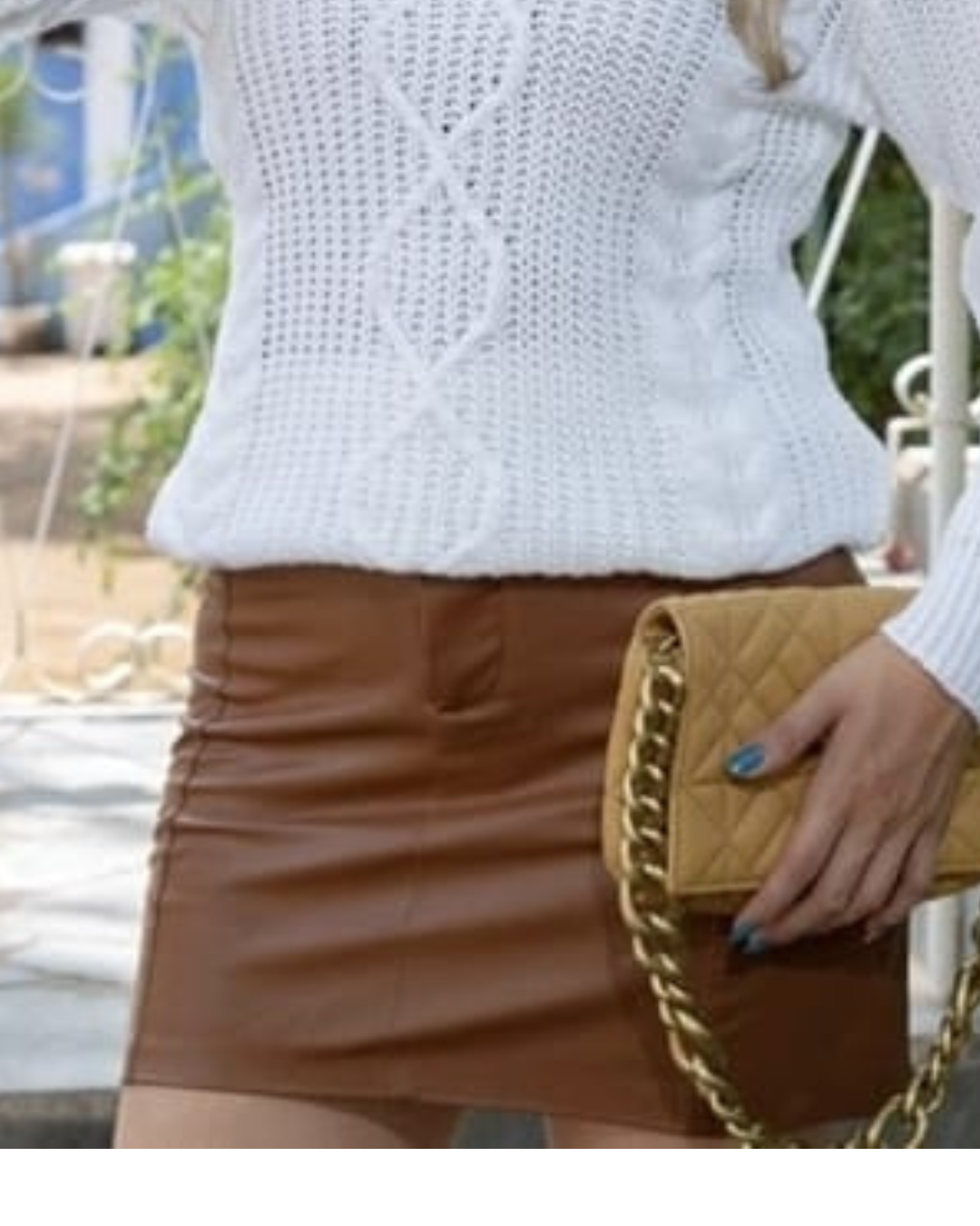 Suéter Feminina Malha Tricot com Desenho Relevo Coleção Inverno Branco Quente - Esther