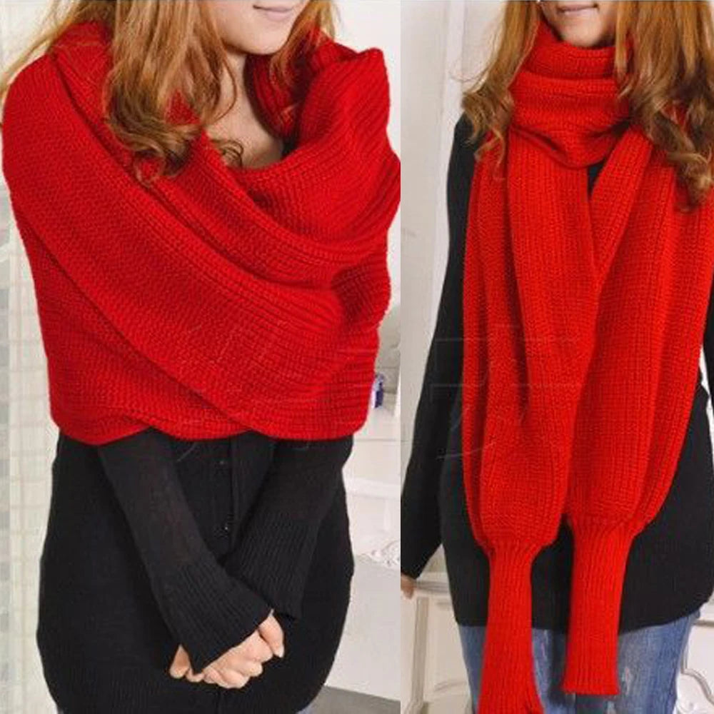 Suéter Feminino Decote Ombro a Ombro Tricot Elegante Moda Inverno Cachecol Fashion - Susana