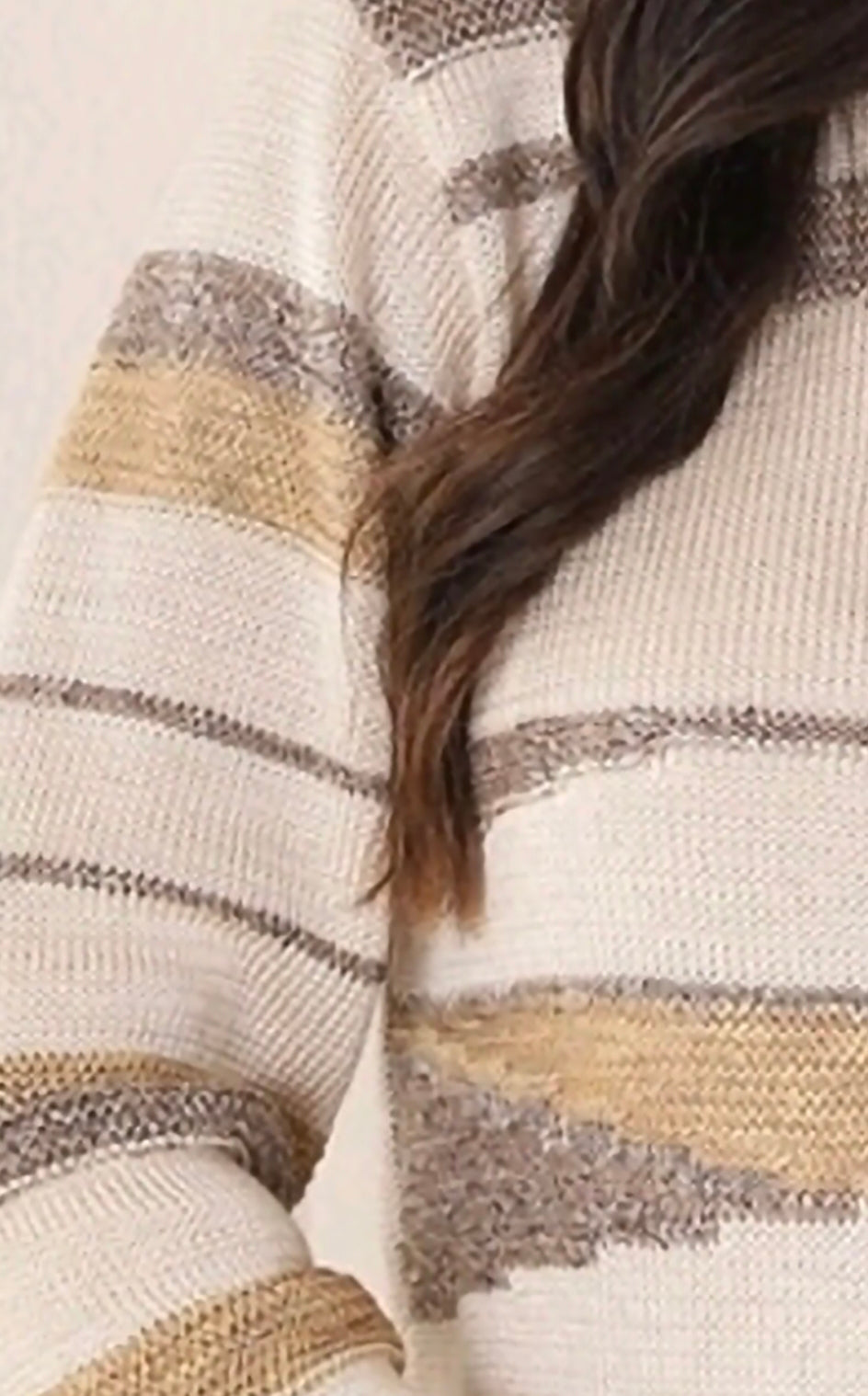 Suèter Feminino Elegante Malha Tricot Decote Baixo Cores Degrade Coleção Inverno Blusa Quente- Sandra