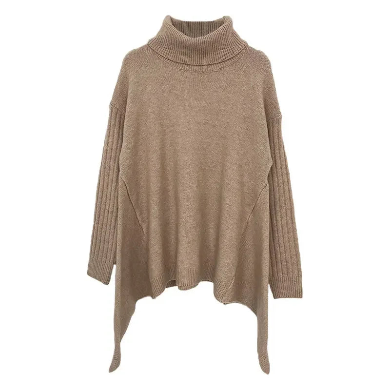 Suéter Feminino Mala Gola Alta Assimétrico Moda Inverno Casual  - Meyre 