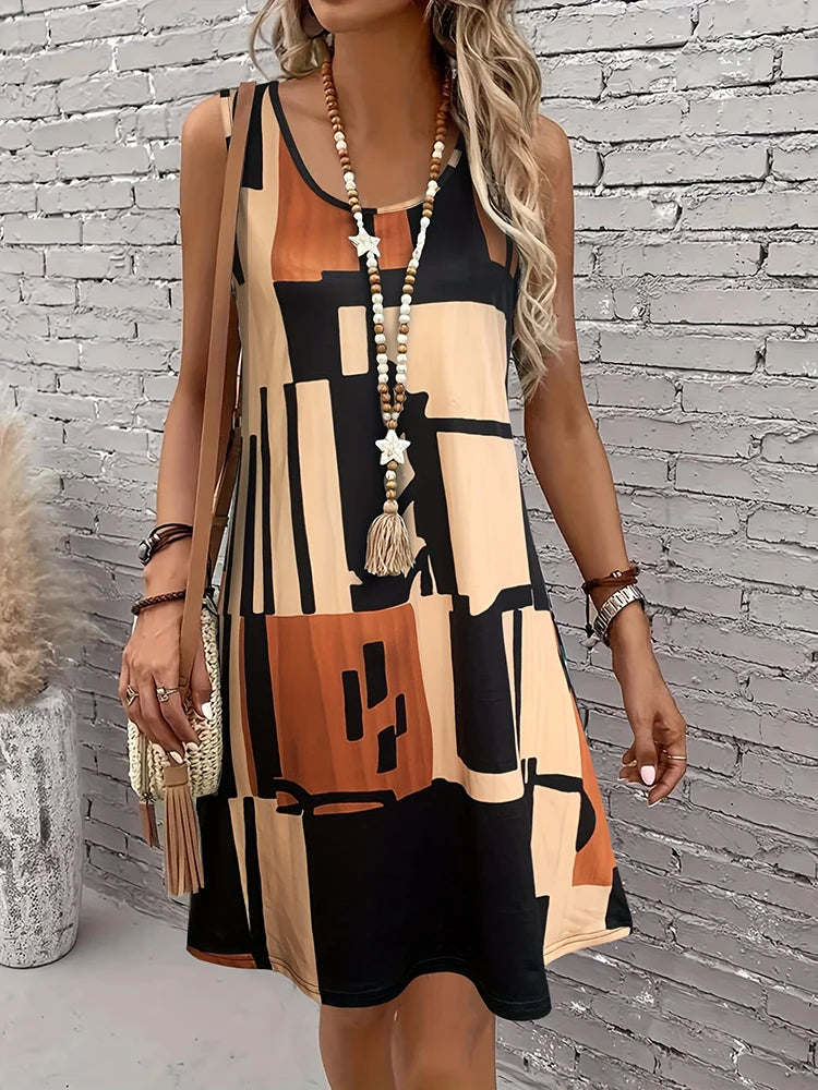 Vestido Curto Casual com Estampa Digital - Ludmilla
