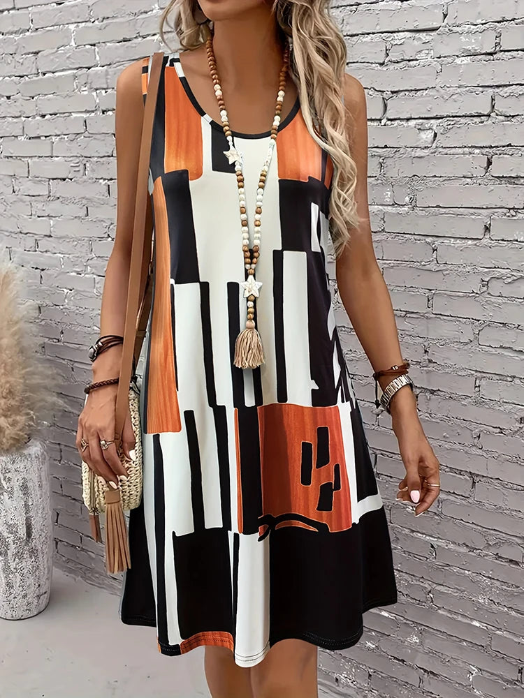 Vestido Curto Casual com Estampa Digital - Ludmilla