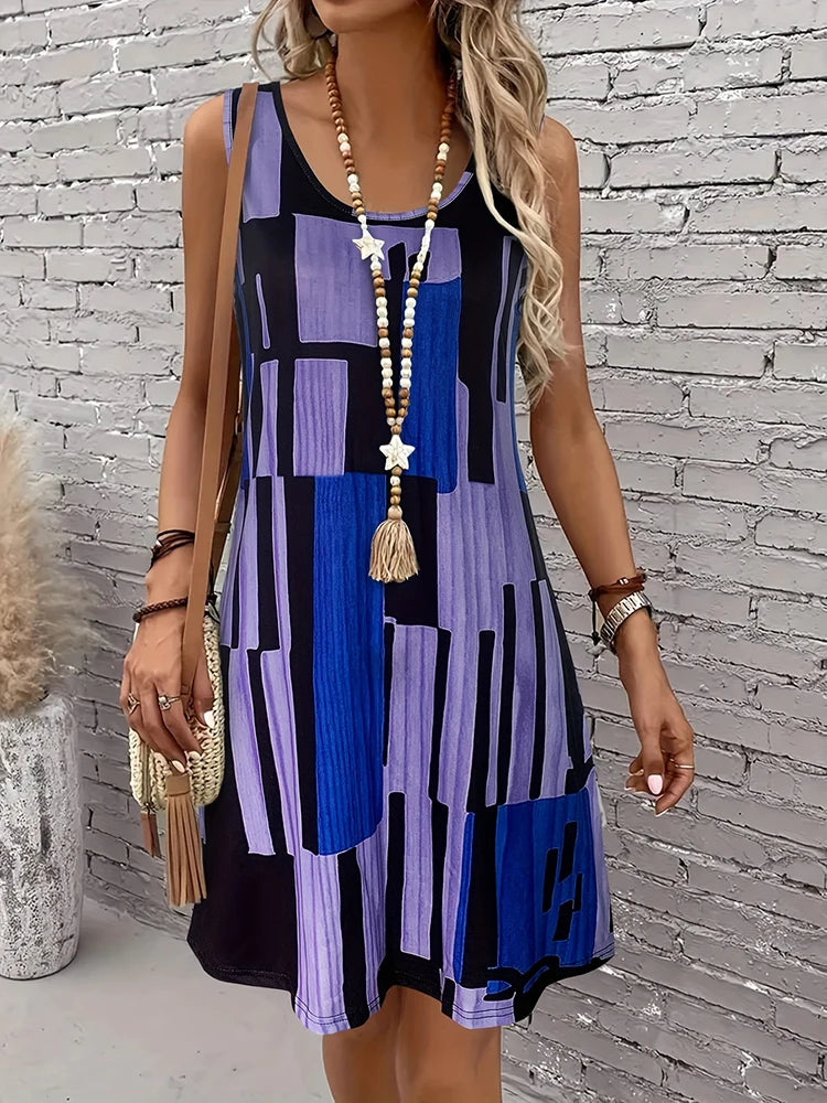 Vestido Curto Casual com Estampa Digital - Ludmilla