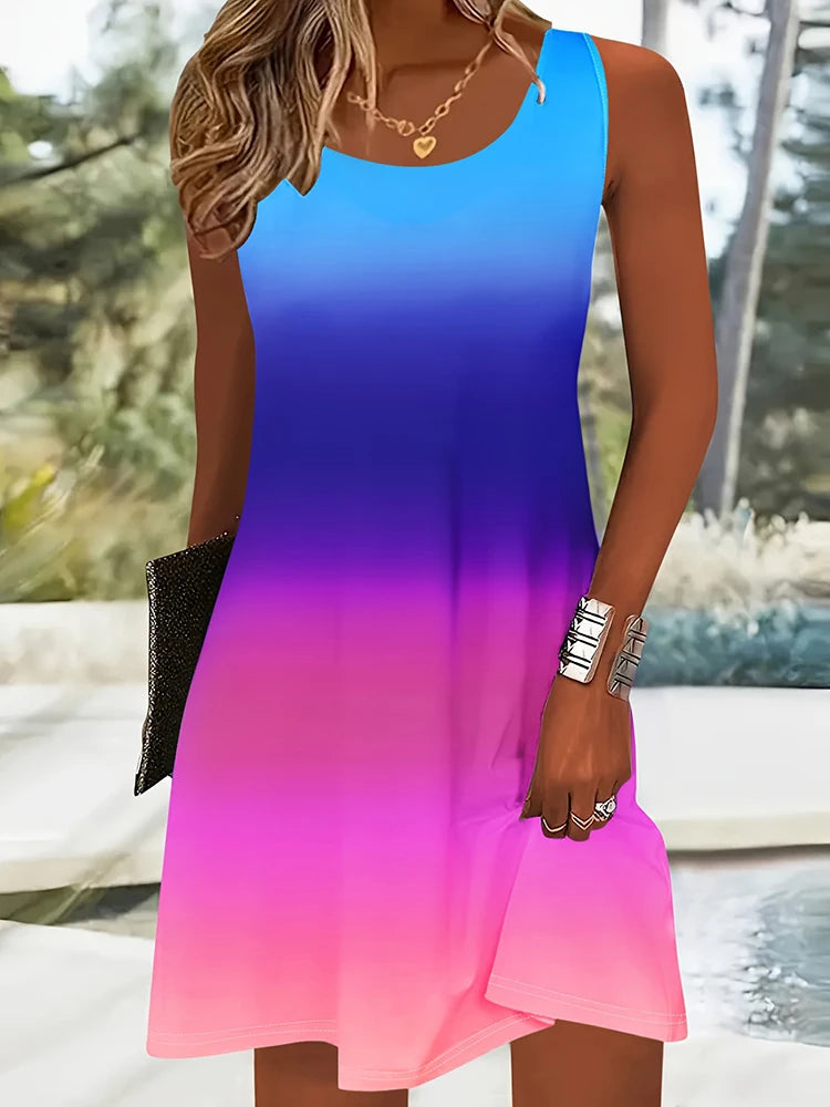 Vestido Curto Casual com Estampa Digital - Ludmilla