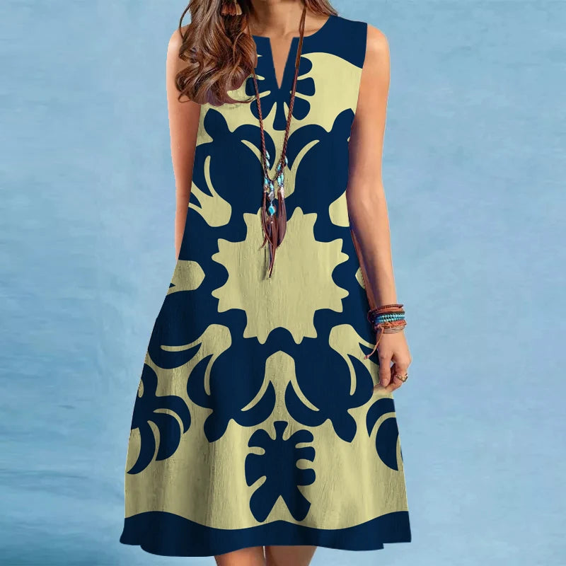 Vestido Curto  Decote V Estampa Digital - Sandy