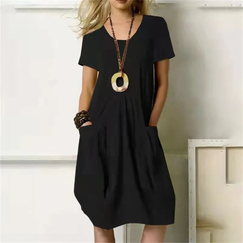 Vestido Curto Feminino Algodão Linho Casual Diário - Dany